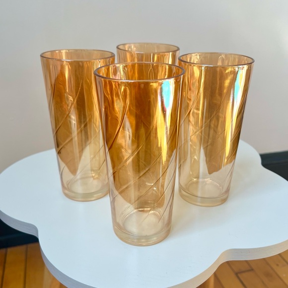 Vintage Other - 🌟HOST PICK!🌟 60s Vintage 🧡 Carnival Glass Tumblers (4)